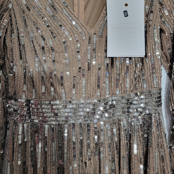 Mac Duggal Sequin Long Sleeve Cocktail Dress NWT - Picture 5 of 9